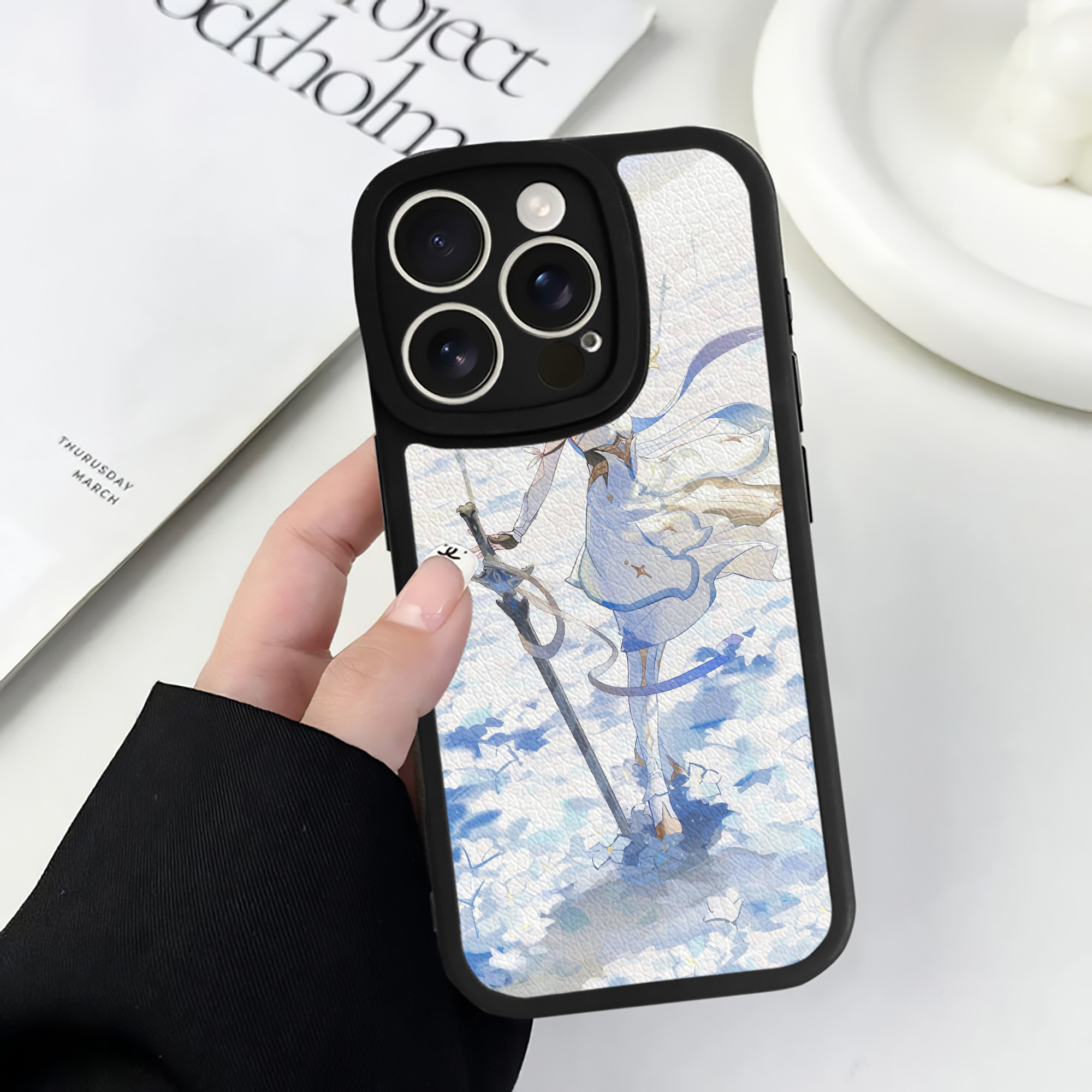 げんし神 genshin 【iPhone 16シリーズ対応】シリコンスマホケース（レザー調） 材質：シリコン